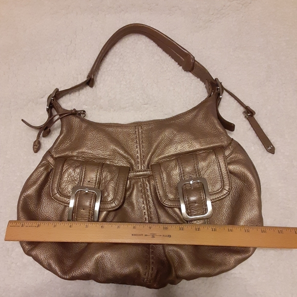 Cole Hahn Bronze Metallic Leather Hobo Bag - Picture 11 of 16